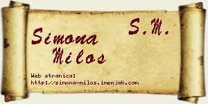 Simona Miloš vizit kartica